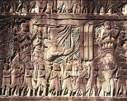 Bayon Bas Relief, Siem Reap, Cambodia - Hanuman Tourism Voyages