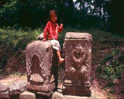 Girl at Preah Khan, Siem Reap, Cambodia - Hanuman Tourism Voyages